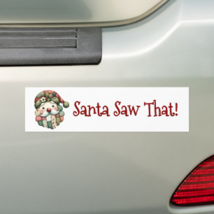 Grillige Patchwork Kerstman Folklore Kerstmis Bumpersticker