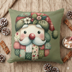 Grillige Patchwork Kerstman Volks Kerstfeest Kussen