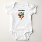 Grillige patchwork vogel ontwerp romper (Voorkant)