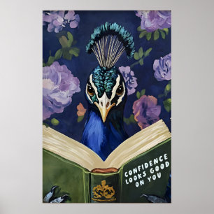 Grillige Pauw Leest Motiverende Spreuk Poster