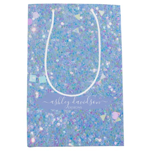 Grillige Periwinkle Glitter Zakelijke Cadeautasjes Medium Cadeauzakje (Voorkant)