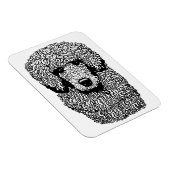 grillige poedel hond hoofd dieren huisdieren kunst magneet (Rechterzijde)