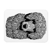 grillige poedel hond hoofd dieren huisdieren kunst magneet (Horizontaal)