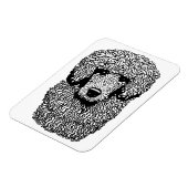 grillige poedel hond hoofd dieren huisdieren kunst magneet (Linkerzijde)