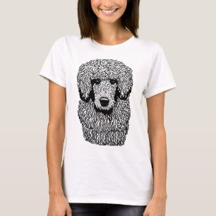 grillige poedel hond hoofd dieren huisdieren kunst t-shirt