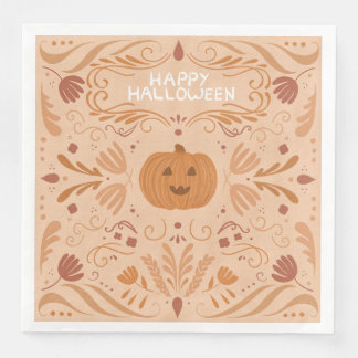 Grillige Pompoen Folk Art Halloween Servetten