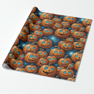 Grillige Pompoen Halloween Inpakpapier