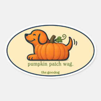 Grillige Pompoen Pup Herbst Ovaal Ovale Sticker