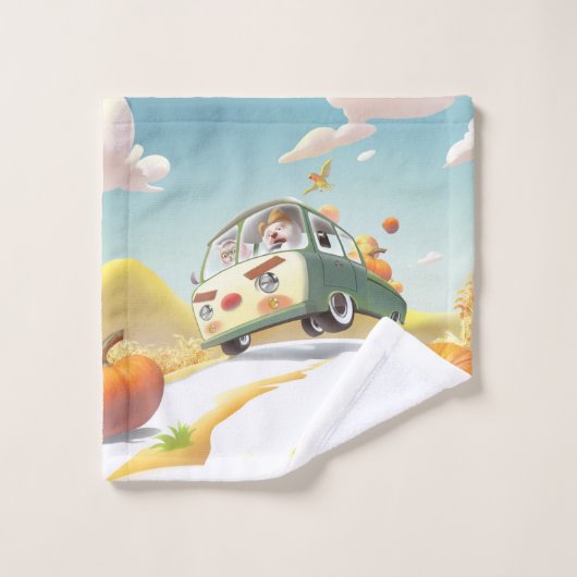 Grillige pompoenrit bad handdoek (Wasdoekje)