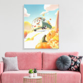 Grillige pompoenrit canvas afdruk (Insitu (Woonkamer))