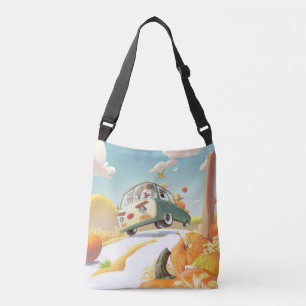 Grillige pompoenrit crossbody tas