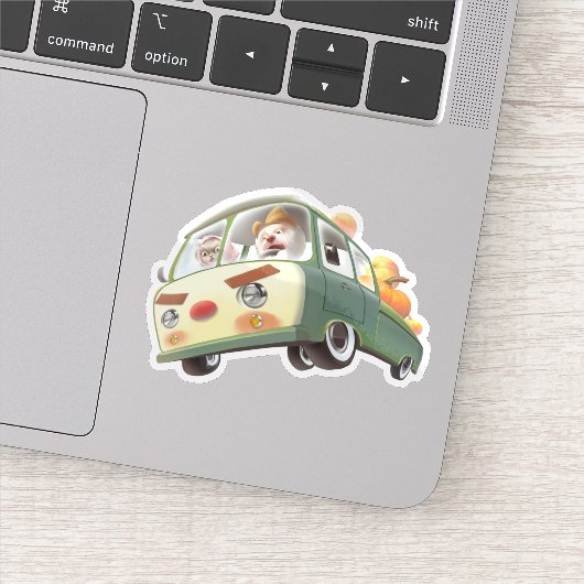 Grillige pompoenrit sticker (Detail)