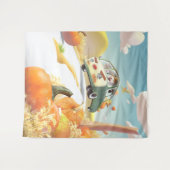 Grillige pompoenrit wandkleed (Voorkant (horizontaal))