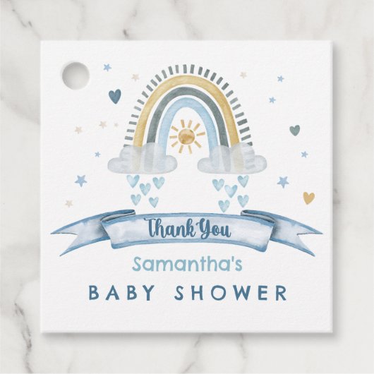 grillige regenboog Waterverf dank u Bedankjes Labels (Voorkant)