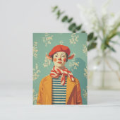 grillige retro kerst elf feestdagenkaart (Staand voorkant)