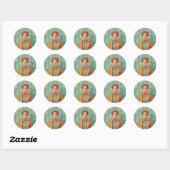 grillige retro kerst elf ronde sticker (Vel)