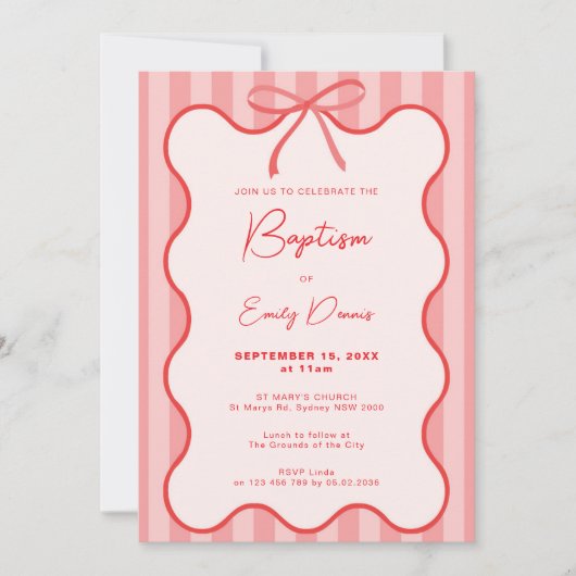 grillige retrogrens-doop kaart (Voorkant)