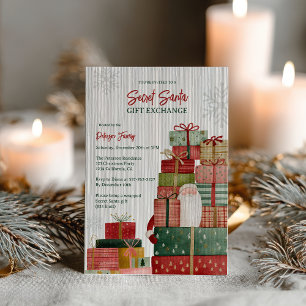 Grillige Rode Groene Secret Santa Kerstfeest Kaart