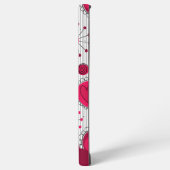 Grillige rode witte harten bloemen bloem naam samsung galaxy hoesje (Linkerkant)