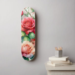 Grillige Roos Patroon Skateboard