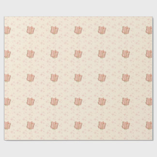 Grillige Roze Boek & Sterren Cadeaupapier