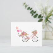 Grillige Roze Fiets Briefkaart (Staand voorkant)