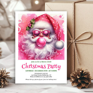 Grillige Roze Kerstman Bubble Gum Grappige Kerst Kaart