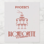 Grillige Roze Rode Doodle Aangepaste Wijnfles Etik Wijn Etiket (Enkel label)