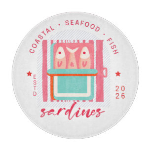 Grillige Sardines Kuststrand Roze Snijplank