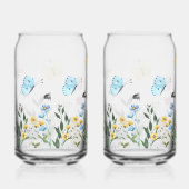 grillige schetsmatige wilde bloemkunst blikvorm glas (Rechts)
