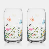 grillige schetsmatige wilde bloemkunst blikvorm glas (Achterkant)