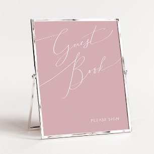 Grillige Script   Stof Roze Gastboek Teken Poster
