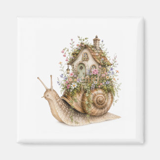 Grillige Slakkenhuis Cottagecore Magneet