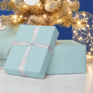 Grillige Sneeuwvlokken in Aqua Blauwe Patroon Cadeaupapier