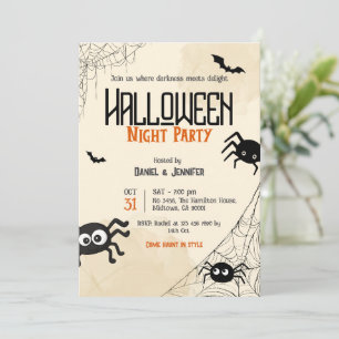 Grillige Spinnenweb Halloween Nacht Feest Griezele Kaart