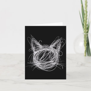 Grillige spiraal kat kunst & schetsachtige dieren kaart