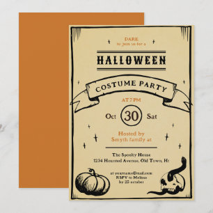 grillige spookachtige vintage kaart