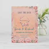 Grillige Sprookjes Bloemige Bewaar de Datum Save The Date (Staand voorkant)