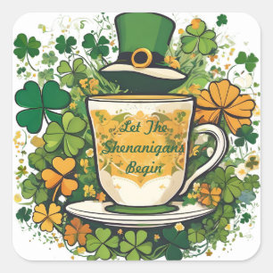  grillige St Patrick's Day Shenanigan Vierkante Sticker