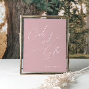 Grillige Stof Roze Baby Borrel Kaarten en Cadeaus Poster