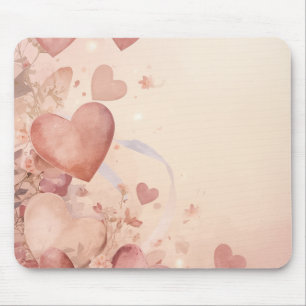 Grillige Stof Roze Hart Cascade Abstract Muismat