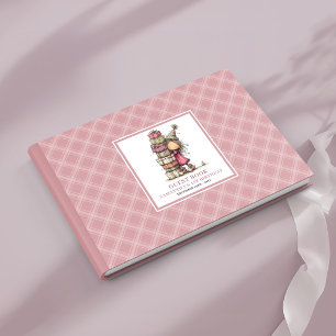 Grillige stoffige roze meisje 10e verjaardagsfeest gastenboek