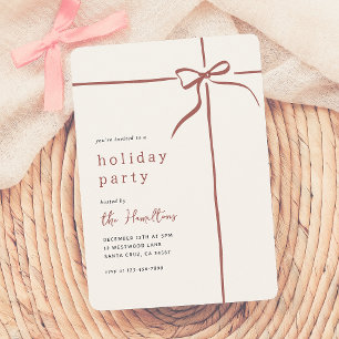 grillige strik   Red Ribbon kerstfeest Kaart