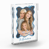 grillige strik | Wavy blauw en wit Fotoblokken (Links)