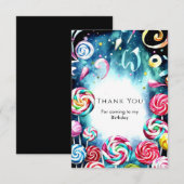 Grillige Strooi Candyland Verjaardag Bedankkaart (Voorkant / Achterkant)