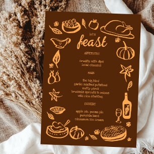 grillige Thanksgiving Friendsgiving HolidayCUSTOM Menu