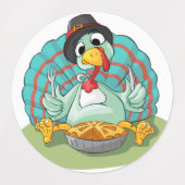 grillige Thanksgiving turky art speelse gobbel Labels (Design 1)