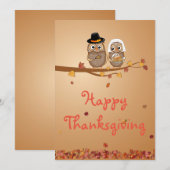 grillige Thanksgiving uilen Feestdagenkaart (Voorkant / Achterkant)