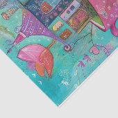 GRILLIGE THEE CUP HUIS DECOUPAGE TISSUEPAPIER (Detail)