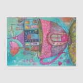 GRILLIGE THEE CUP HUIS DECOUPAGE TISSUEPAPIER (Voorkant)